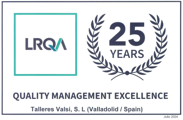LRQA Inspection Iberia diploma 25 talleres valsi